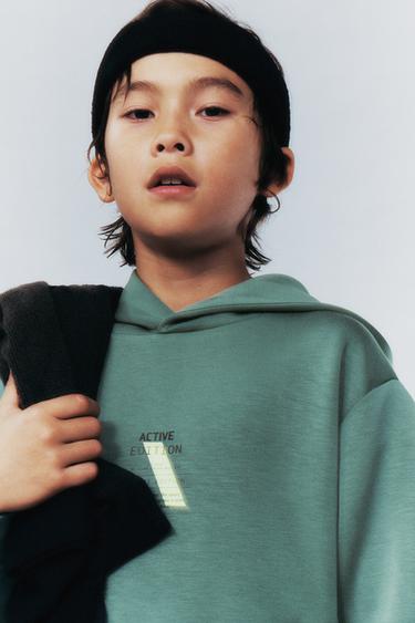 SPORTY LOGO HOODIE - Sea green by Zara