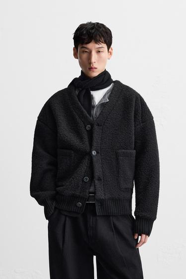BOUCLÉ TEXTURED JACKET - Black by Zara
