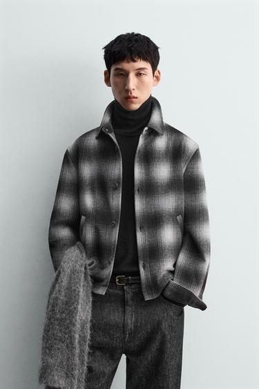 CHECK OVERSHIRT - Black / White by Zara