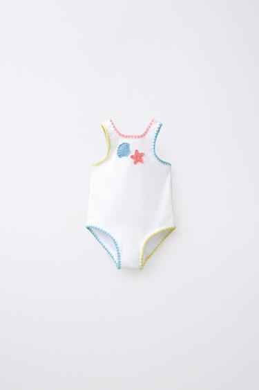 2-6 YEARS / RIBBED CROCHET SWIMSUIT - White by Zara