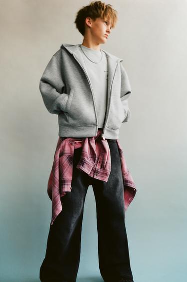 BASIC NEOPRENE-EFFECT SWEATSHIRT - Grey marl by Zara