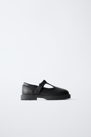 LEATHER SCHOOL SHOES - Black by Zara