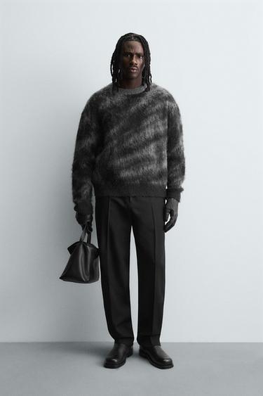 BRUSHED JACQUARD JUMPER - Black by Zara