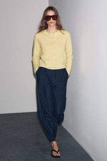 100% WOOL LONG SLEEVE JUMPER - Light yellow by Zara