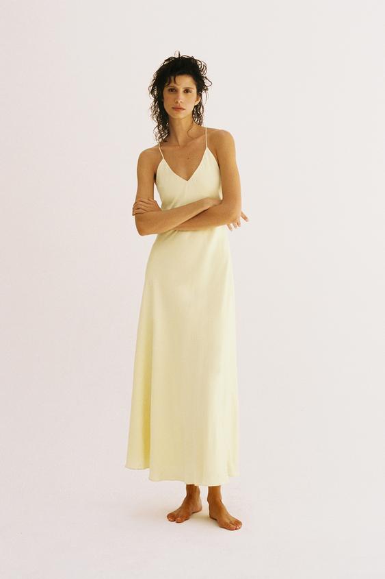 ZW COLLECTION SLIP DRESS - Pastel yellow by Zara - Image 0