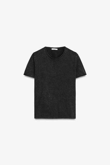 FADED SHORT SLEEVE T-SHIRT - Charcoal by Zara