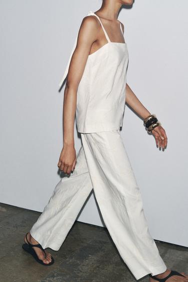 ZW COLLECTION EMBROIDERED CULOTTES - Ecru by Zara