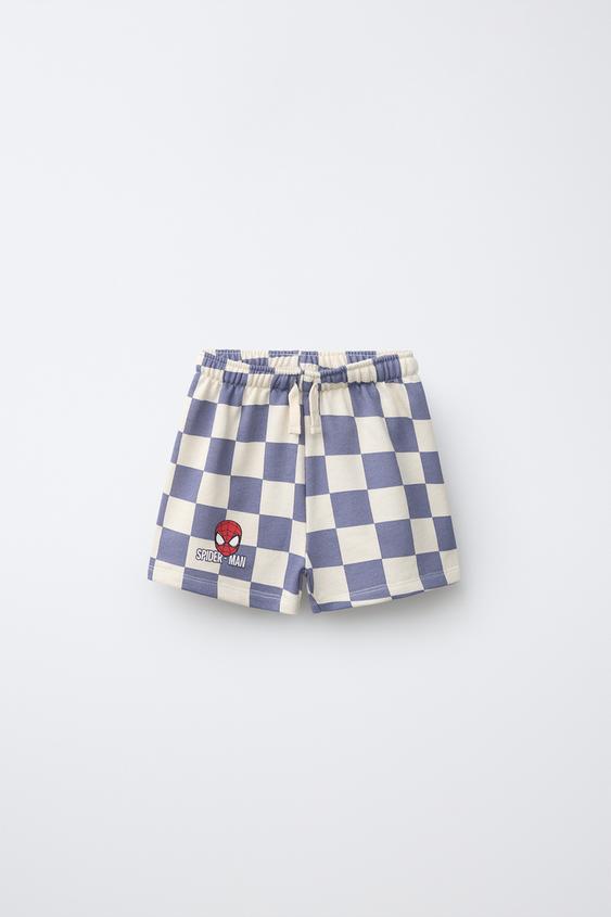 SPIDER-MAN © MARVEL CHECK SHORTS - Grey / Beige by Zara - Image 0