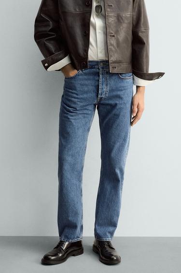 STRAIGHT ANKLE FIT JEANS - Blue by Zara