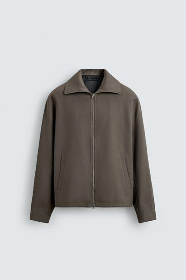 TWILL TEXTURED OVERSHIRT - Brown / Taupe by Zara