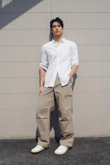 REGULAR FIT LINEN-COTTON SHIRT - White by Zara