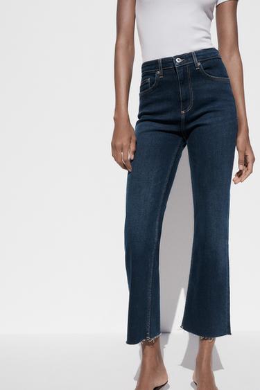 TRF CROPPED FLARE HIGH-WAIST JEANS - Blue by Zara