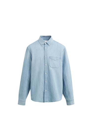 REGULAR FIT DENIM SHIRT - Light blue by Zara