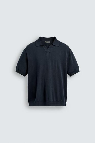 REGULAR FIT KNIT POLO SHIRT - Dark navy by Zara