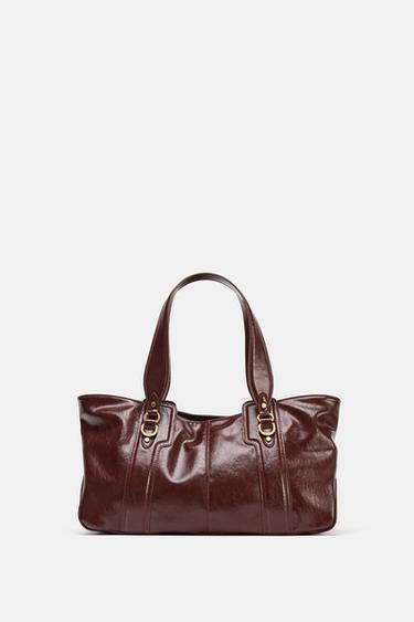 METAL DETAIL SHOULDER BAG - Burgundy Red by Zara
