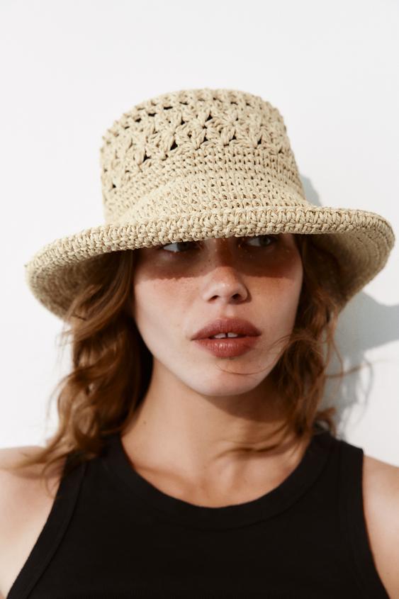 WOVEN BUCKET HAT - Light beige by Zara - Image 0
