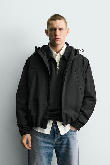 COMBINED WATER-REPELLENT TECHNICAL FLEECE JACKET - Black by Zara