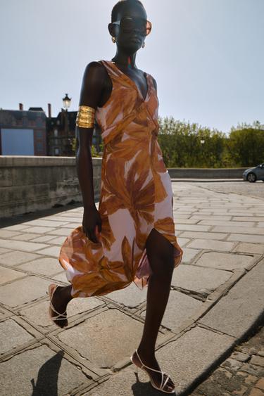 PRINTED MIDI DRESS - Multicoloured by Zara