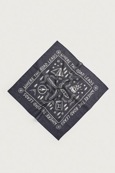 GRAPHIC PRINT BANDANA - Navy blue by Zara