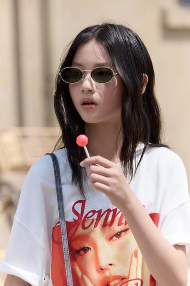 OVAL METAL SUNGLASSES - Golden by Zara