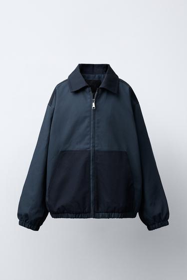 COLOUR BLOCK TWILL JACKET - Blue by Zara