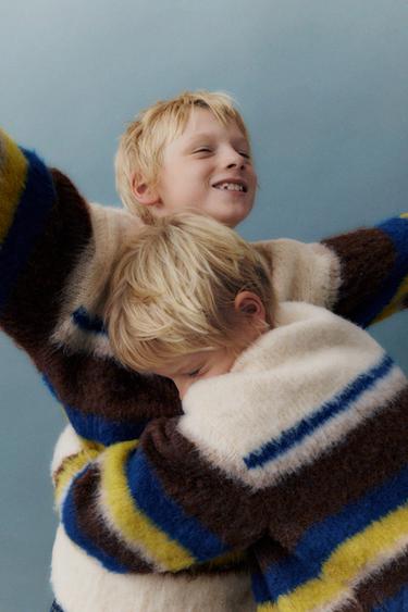 STRIPED KNIT JUMPER - Mid-ecru by Zara