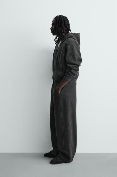 FADED BALLOON FIT JOGGERS - Dark anthracite by Zara
