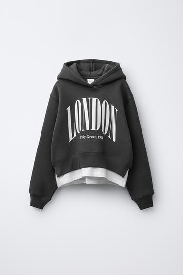 VARSITY DOUBLE HEM HOODIE - Anthracite grey by Zara
