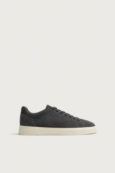 LEATHER TRAINERS - Grey by Zara