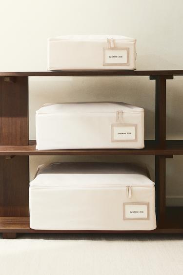 LARGE WARDROBE ORGANISER BOX - Ecru by Zara