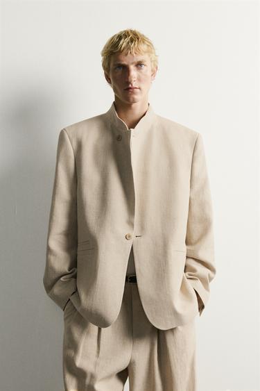 RELAXED FIT DOUBLE-BREASTED BLAZER - Light beige by Zara