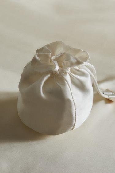 SILK BUCKET BAG - White by Zara