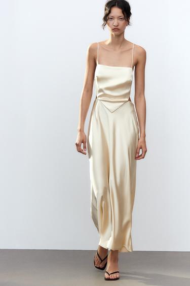 SATIN COWL NECK DRESS - Vanilla by Zara - Image 0