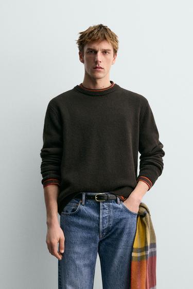 WOOL - CASHMERE JUMPER AARON LEVINE X ZARA - Dark brown by Zara