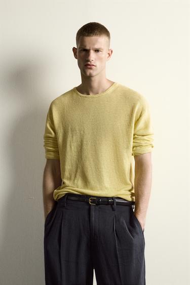 RELAXED FIT 100% HEMP JUMPER - Lime by Zara