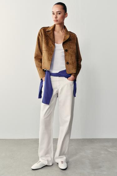 FAUX SUEDE JACKET - camel by Zara