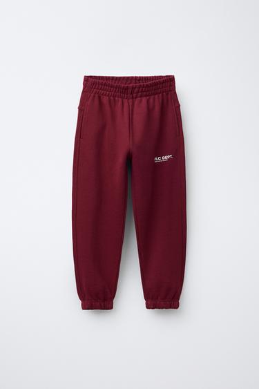 TEXT JOGGER SWEATPANTS - Burgundy by Zara