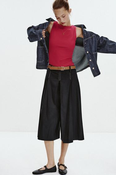 RIBBED TOP - Fuchsia by Zara