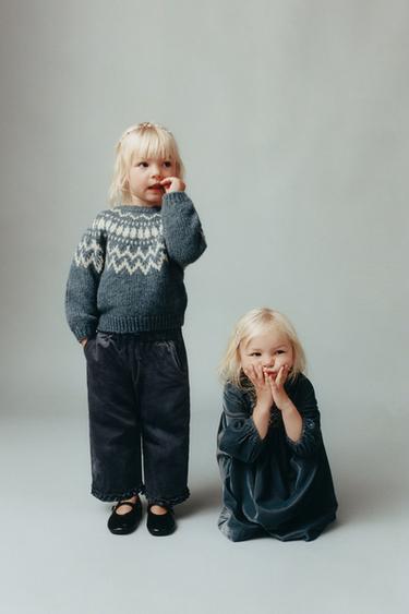 VELVET CULOTTES - Blue / Grey by Zara