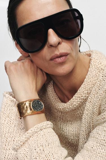 METALLIC SHIMMER BRACELET - Golden by Zara