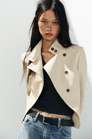 DOUBLE-BREASTED BUTTON BLAZER - Beige by Zara