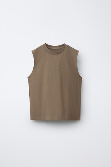 PLAIN SLEEVELESS TOP - Brown by Zara