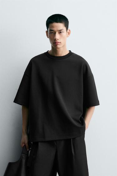 ENGRAVED SLOGAN T-SHIRT - Black by Zara