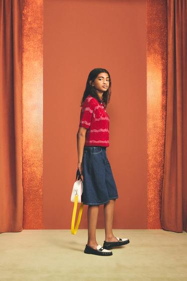 OPENWORK KNIT POLO SHIRT HARRY LAMBERT FOR ZARA X DISNEY - Dark red by Zara