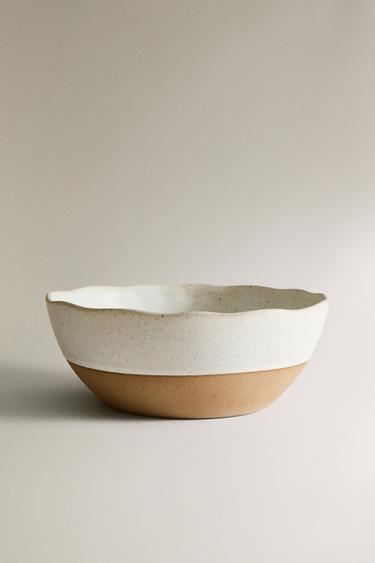 SALAD BOWL WITH RAISED DESIGN - Oyster-white by Zara