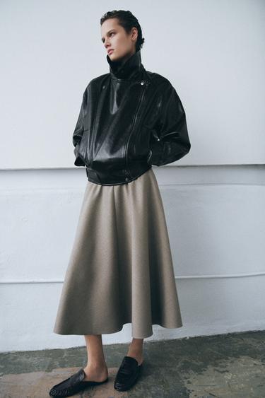 ZW COLLECTION LEATHER EFFECT JACKET - Black by Zara - Image 0