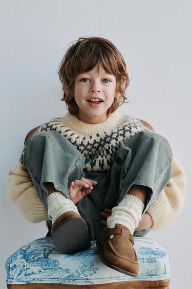 BALLOON TROUSERS WITH CUT-OUTS - Duck blue by Zara