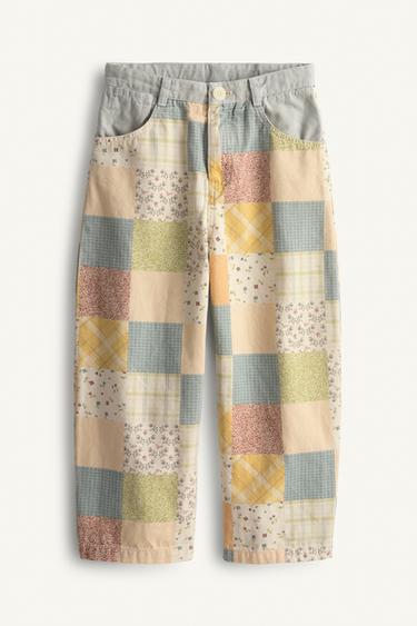PATCHWORK BARREL TROUSERS - Multicoloured by Zara