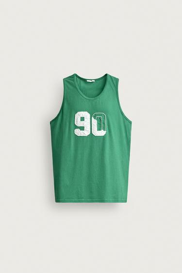 NUMBER PATCH TANK TOP - Green by Zara