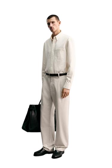RELAXED FIT DENIM SHIRT - White by Zara